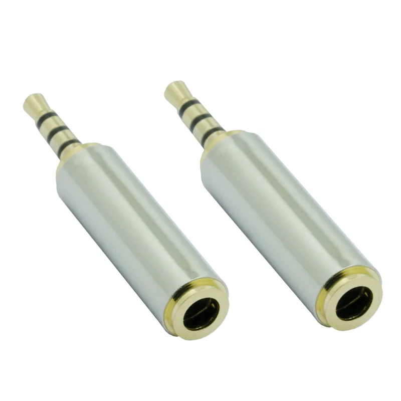 100pcs 2 5 mm Male to 3 5 mm Female 4 Pin Stereo Adapter Plug Converter Headphone Jack 4 Pole 3 5mm to 2 5mm TRRS Connector