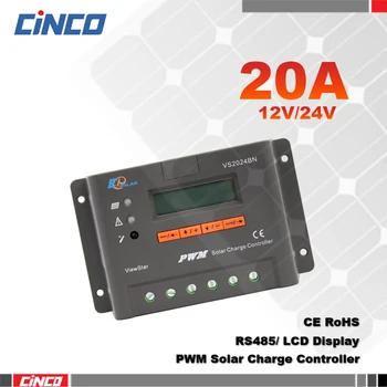 

VS2024BN PWM Solar Charge Controller 20A EPSOLAR Solar Panel Charger Regulator 12V 24V Light and Dual Timer Control Optional BAT
