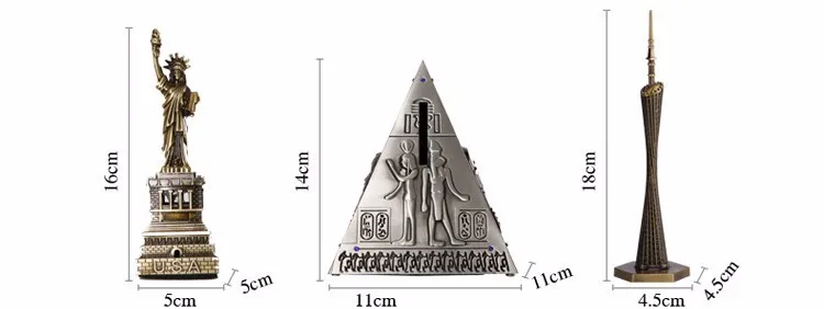 Всемирно известные памятники конструкция металлическая Пирамида Эмпайр Стейт Билдинг Халифа модель настольное украшение орнамент креативный подарок