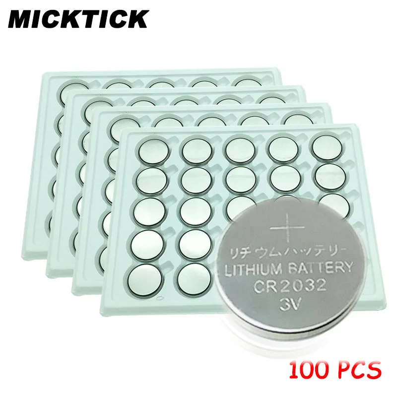 

100 x 3V CR2032 Lithium Button Cell Battery BR2032 DL2032 ECR2032 CR2032 5004LC KCR2032 EE6227 Coin Cell Batteries For Watch
