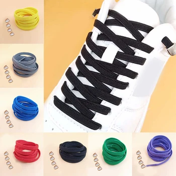 

1Pair 100cm Stretching No Tie Locking Shoelaces Sneakers Elastic Lazy Shoe Laces Unisex Adult Stretch Flat Shoe Laces Strings