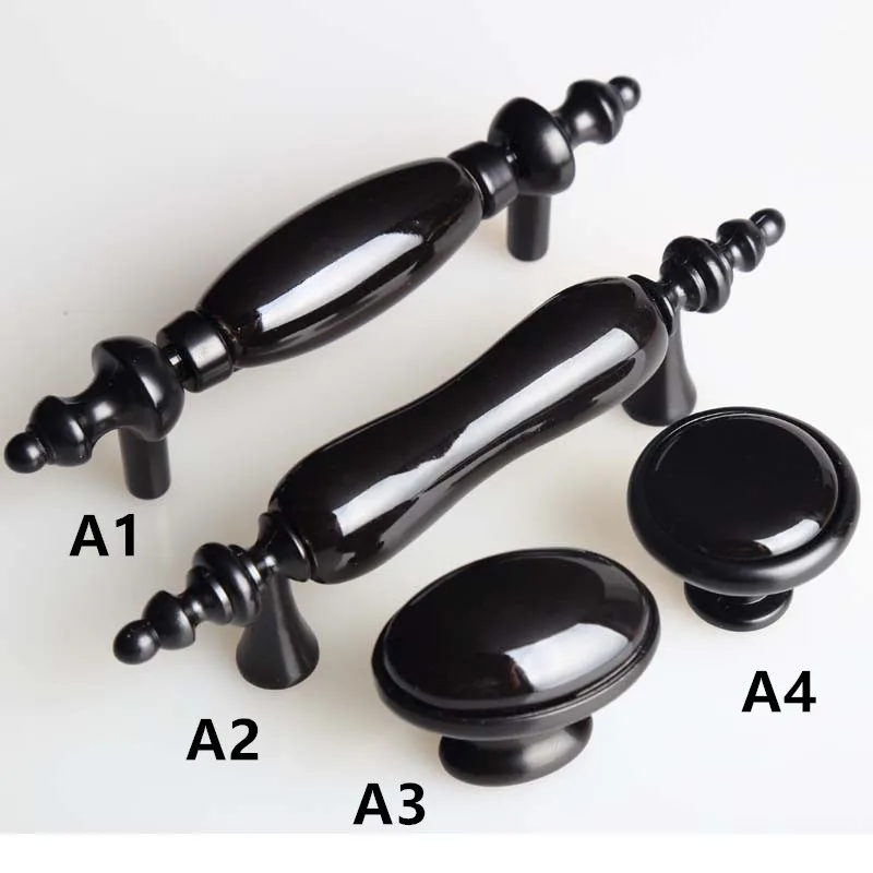 76mm modern simple fashion black furniture hardware handle