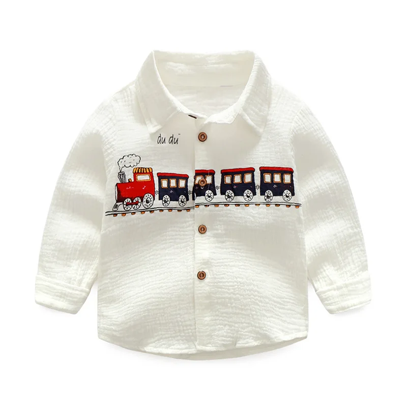 

Dollplus Kids Boys Shirt Spring Autumn Long Sleeve Cotton Shirts for Boys Children Clothing Fashion Cartoon Shirt Blouse 12M-5T