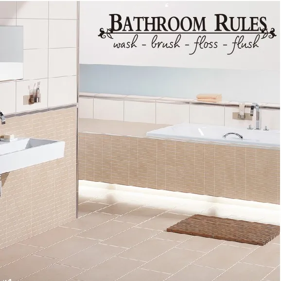 new home decor wall stickers wall quote decals bathroom rules vinyl wall decal lettering decor decorative - Home Decor Quotes new home decor wall stickers wall quote decals bathroom rules vinyl wall decal lettering decor decorative - Home Decor Quotes