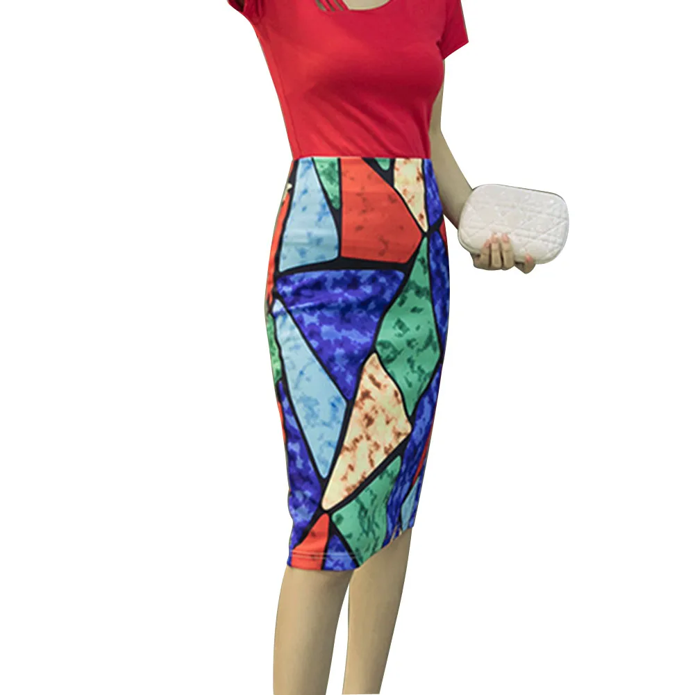 2017 New Print font b Women b font Office font b Skirt b font Spring Summer