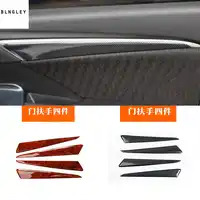 4pcs/lot ABS Carbon fiber or Wooden grain four Interior doors decoration cover for 2014-2018 HONDA JAZZ car accessories