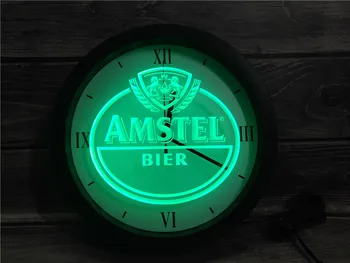 

0A024 Amstel Beer Bar APP RGB 5050 LED Neon Light Signs Wall Clock