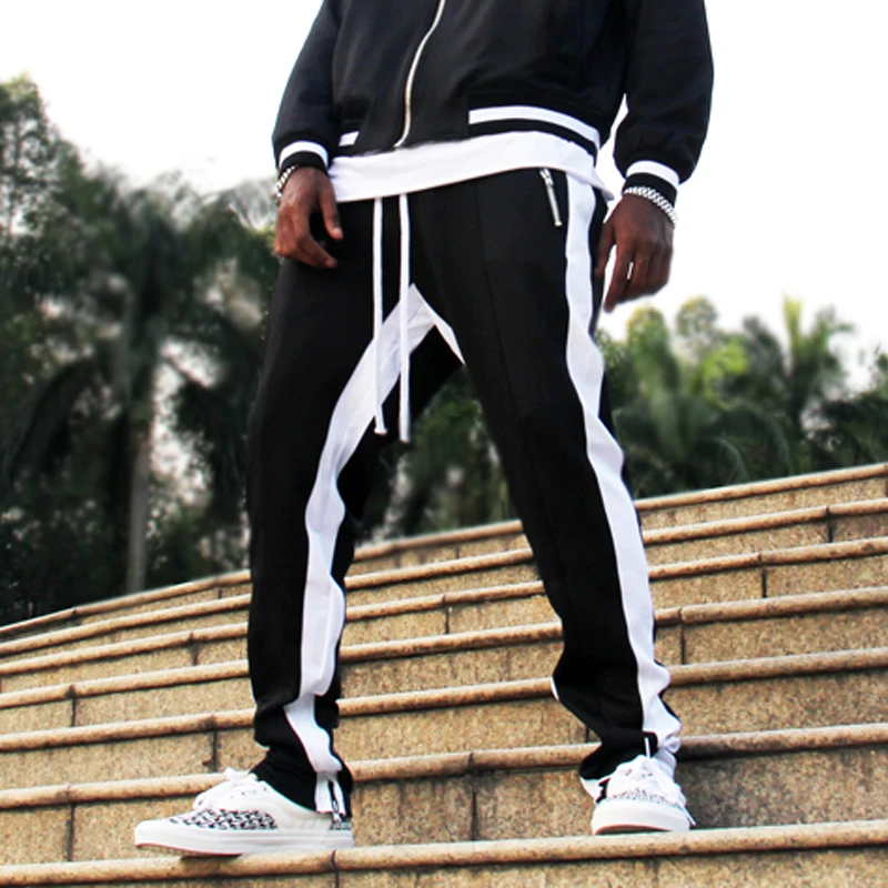 2019 New Men Casual pants Sweatpants Polyester blend running pants Mens striped Leisure Foot Trousers Multi color plus size XXXL