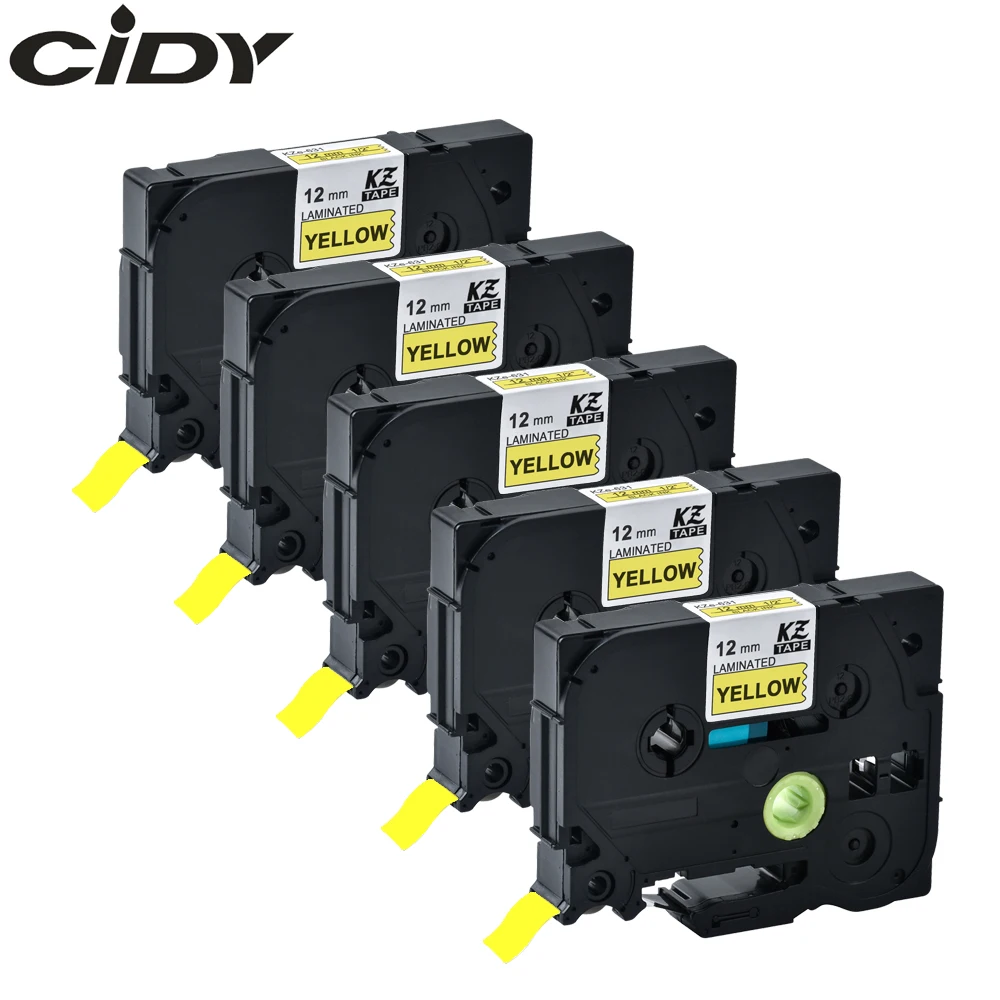 CIDY 12 мм черный на желтом совместим с Brother P touch TZe631 TZe 631 TZ TZ631 TZ-631 | Компьютеры и офис