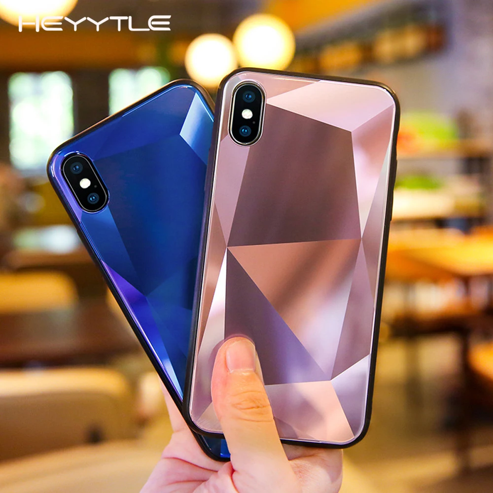 

Heyytle 3D Diamond Mirror Phone Case For iPhone XS MAX X XR 8 7 6 6S Plus Glitter Case Back Cover 8plus Silicone Soft Candy Case