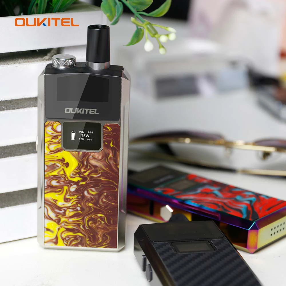 Оригинальный комплект вейпа Oukitel Bison встроенный аккумулятор 1000 мАч и картридж 2 мл