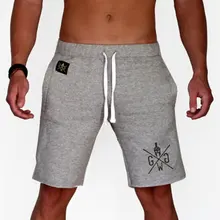 Мужские хлопковые шорты с принтом до середины икры, спортивные тренажеры для фитнеса, бодибилдинга, повседневные пляжные тренировки, брендовые короткие штаны, мужская спортивная одежда