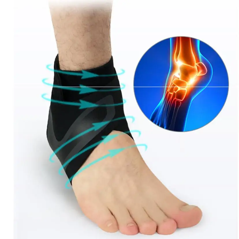 1PCS Black Right Left Foot Ankle Protector Adjustable Foot And Ankle Pads Basketball Sports Ankle Sprain Protection Ankle Foot