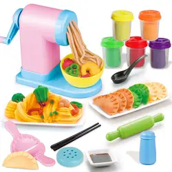 Ролевые игрушки для детей Монтессори набор игрушечной посуды слизь мягкими DIY лапша Китайские продукты 3D играть дома игрушка