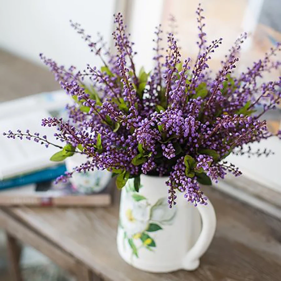 Decoration Artificial Flower Wedding Dried Lavender Home Decor Decoration Artificial Flower Wedding Dried Lavender Home Decor Pompom Silk Display Valentine Fake Flowers Plastic Qqc99 In