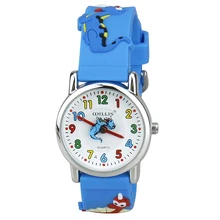 Практичный Уиллис Дети Time Teacher Watch легко читать кварцевые часы с 3D мультфильм мягкий силиконовый ремешок удобно для ребенка