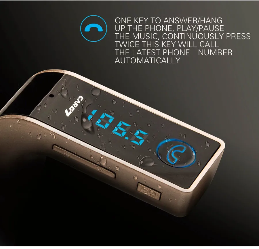 Xycing G7 Bluetooth гарнитура для авто fm-передатчик с usb флэш-накопителями/TF плеера SD/USB Зарядное устройство Особенности