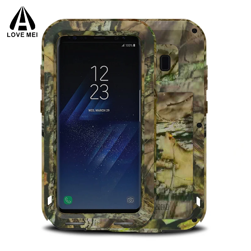 Love mei Case FOR Samsung font b S8 b font Case CAMO Shockproof camouflage Metal Cover
