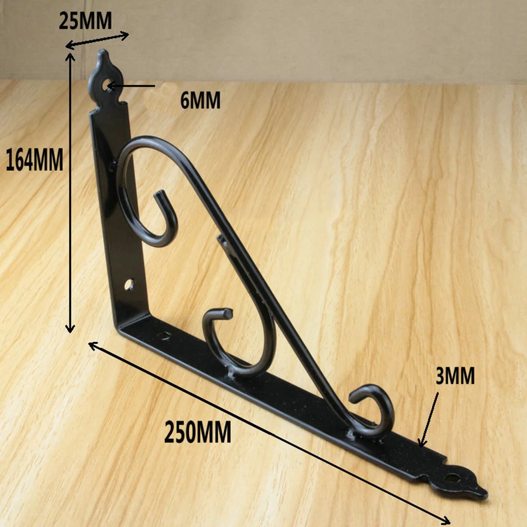 Baoblaze 2pcs Wall Shelf Bracket Metal Heavy Duty Supporter L Shaped Wall Hanging Shelves