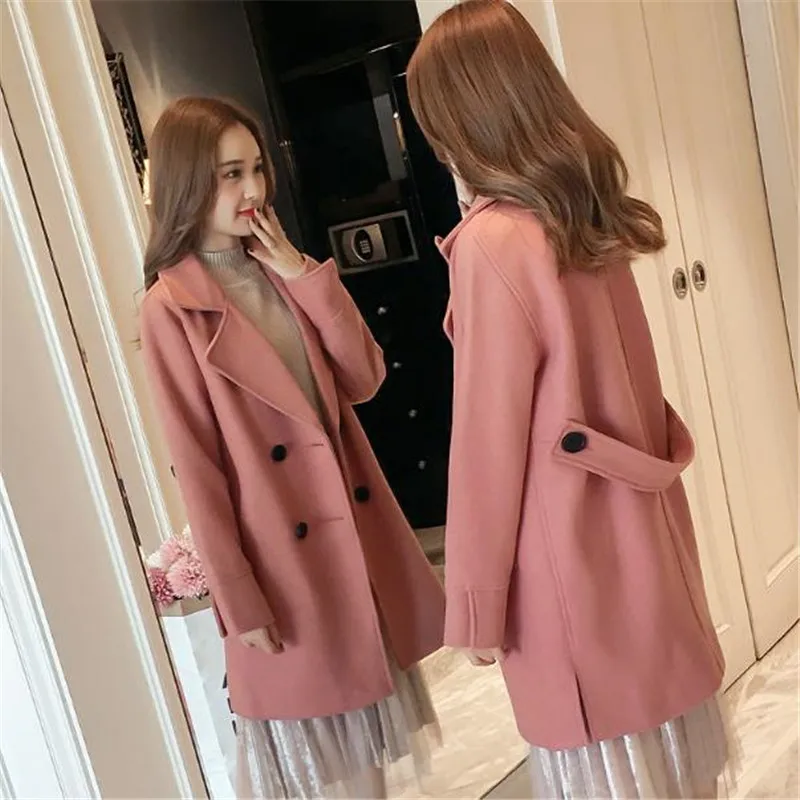Femmes Automne Nouvelle Manteau Et Taille Veste Mode Vestes La Pink De D'hiver Longue Laine Loisirs Parka Coréenne 2018 Plus RgxqWFnzwF