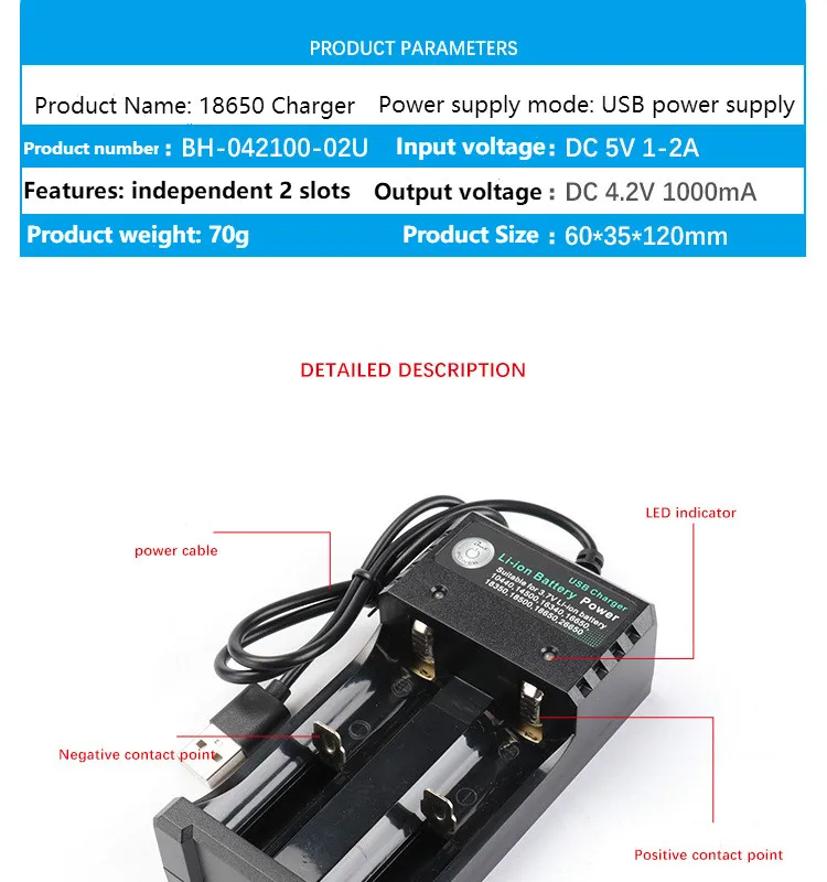 3,7 V 18650 зарядное устройство литий-ионный аккумулятор USB независимая зарядка портативная электронная сигарета 18350 16340 14500 зарядное устройство