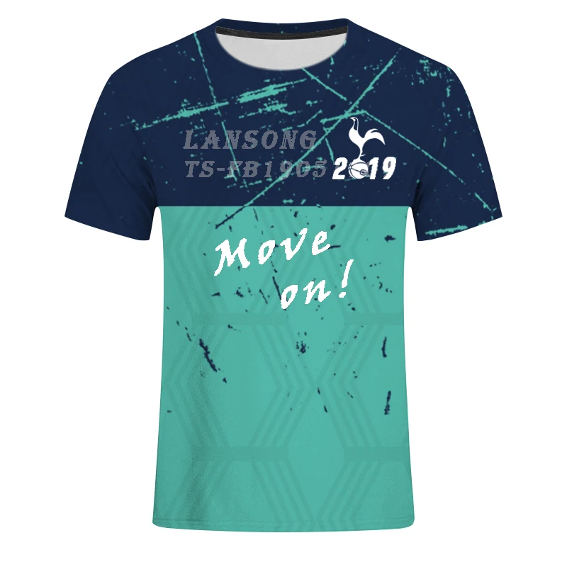 

3d print 2018 2019 may UEFA Champions League Tottenham Hotspur football club T shirt men RoundNeck Football jerseys t shirt tees