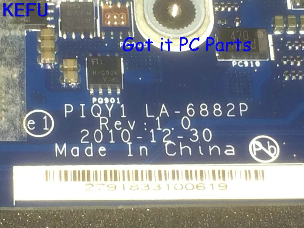  KEFU STOCK PIQY1 LA-6882P REV :1.0 Laptop Motherboard for Lenovo Ideapad Y570 Notebook PC GT555 1GB