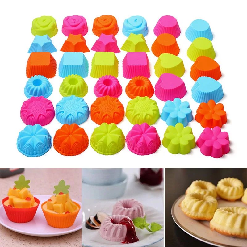 

Creative Reusable Non-stick Mini Silicone Baking Cups Muffin Cups Mini Cupcake Liners Chocolate Holders @LS JY04