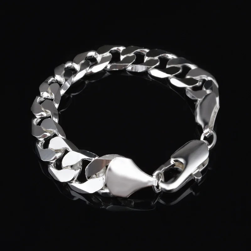 Панк классический звено цепи браслет для мужчин ширина 12 мм серебро/золото цвет манжеты ювелирные изделия подарок Прямая поставка