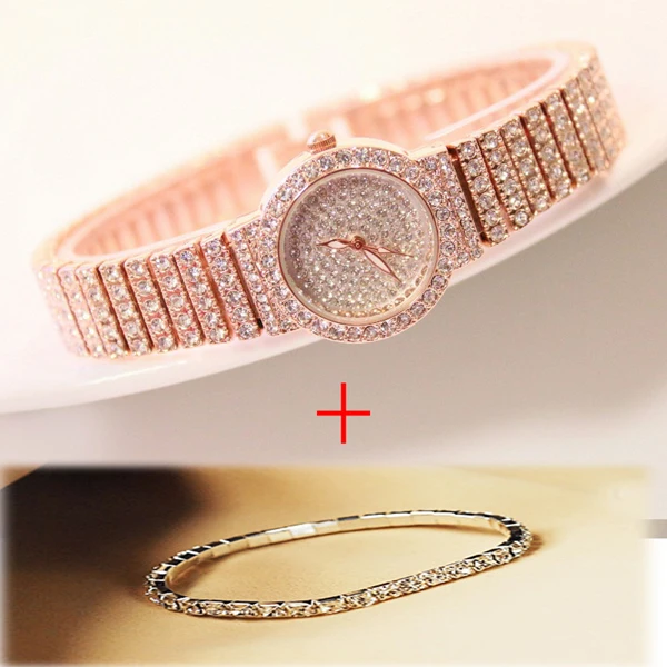 charme relógio strass bling cristal bangle