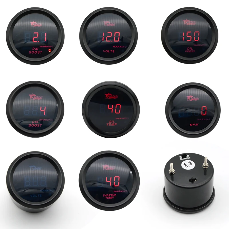 52mm Boost Gauge/Water Temp/Oil Temp/Oil Press/Voltage/Tachometer Gauge