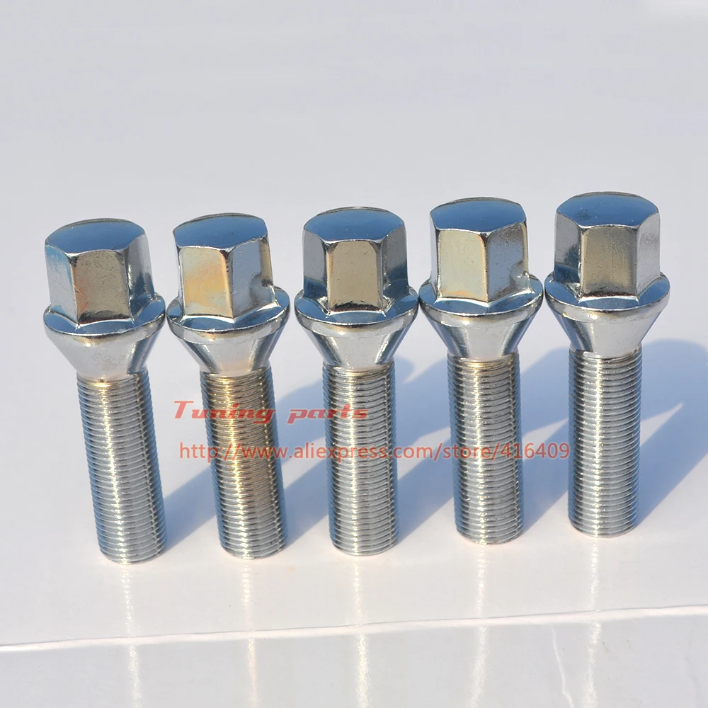 

10PCS 10.9 Grade Cone Seat Chrome Lug Bolts 50mm For Wheels M14X1.25 M14x1.5 M12x1.25 M12x1.5