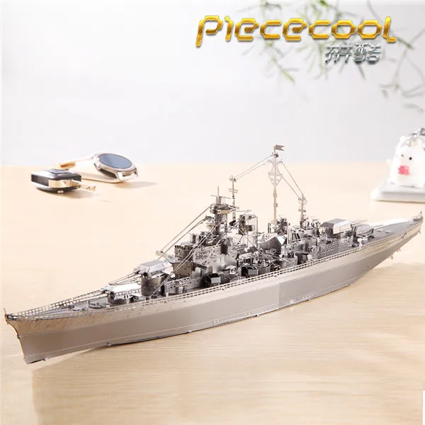 Piececool NAGATO класс линкор P091-SG 3d металлическая Сборная модель головоломка креативные игрушки домашний интерьер украшения P110-GS - Цвет: P084-S