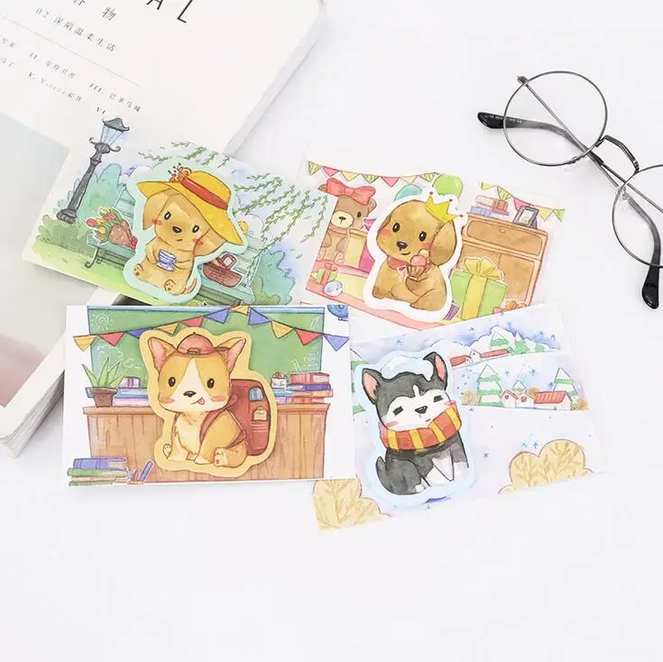 

Happy Dog Go to School Self-Adhesive Memo Pad Sticky Notes Post It Bookmark School Office Supply