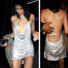 2017 women sequin dress sexy deep v-neck backless gold&silver Glitter party club Dresses plus size cocktail nightclub Mini dress