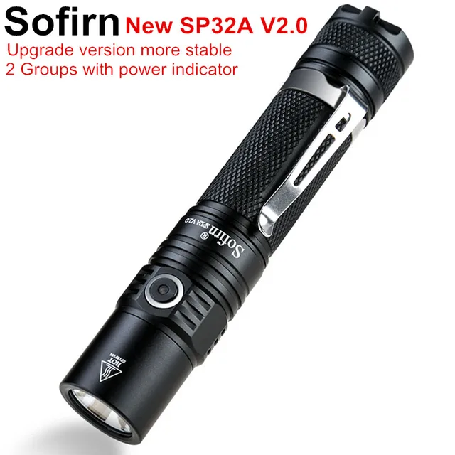 US $18.69 Sofirn SP32A V2.0 LED Flashlight Cree XPL2 Powerful 1300lm Torch Light EDC Flashlight 18650 with DT
