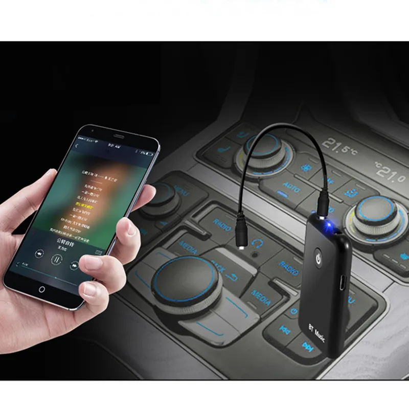 Беспроводной автомобильный комплект Bluetooth V4.2 2 в 1 передатчик приемник адаптер