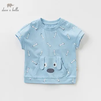 

DBW10402 dave bella summer baby boy clothes children print t-shirt infant toddler high quality pullover kids fashion tees