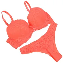 Кружево вышивка Для женщин бюстгальтер, набор, пуш-ап, трусы, нижнее белье, бюстгальтер и трусики Комплект 75 80 85 B Чашка для Для женщин W1