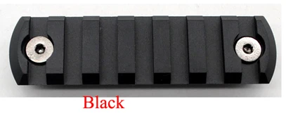 TriRock 7 цветов 7 слотов/3 ''дюйма Длина Keymod Пикатинни Вивер железнодорожные секции черный/красный/синий/серый/фиолетовый/трава зеленый/оливковый зеленый - Цвет: Black