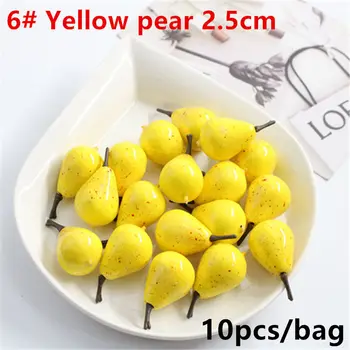 

10 pcs Artificial Realistic Simulation False Pear Fruit Home Decoration 1 order