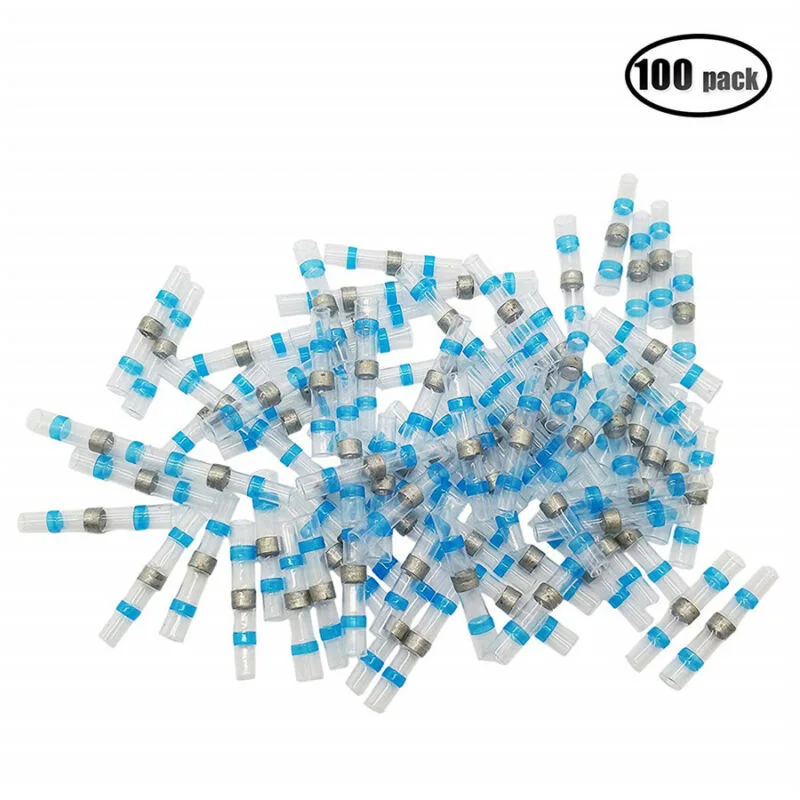 100* Автомобильный припой уплотнительный рукав термоусадочная Стыковая проволока соединитель 16-14AWG много