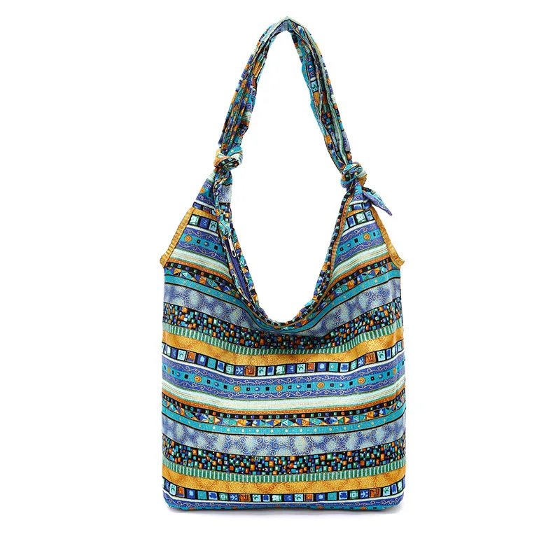 

New Fashion Casual Women's Handbags Pure Cotton Multi-Color Printed Cloth Handbags Shoulder Shoulder Fashion Women's Cloth