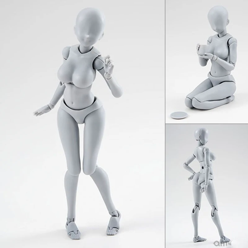 Billige 14cm Bewegliche weiblich männlich körper Action Figur Spielzeug Anime figur puppe Zeichnung Schaufensterpuppe bjd künstler Kunst malerei körper modell puppen