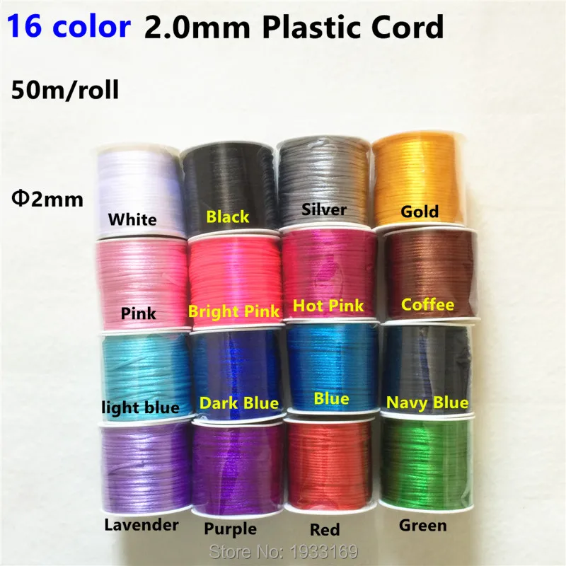 

30 meters/lot 2mm Nylon Satin Cord for DIY Silicone Baby Teething beaded necklace