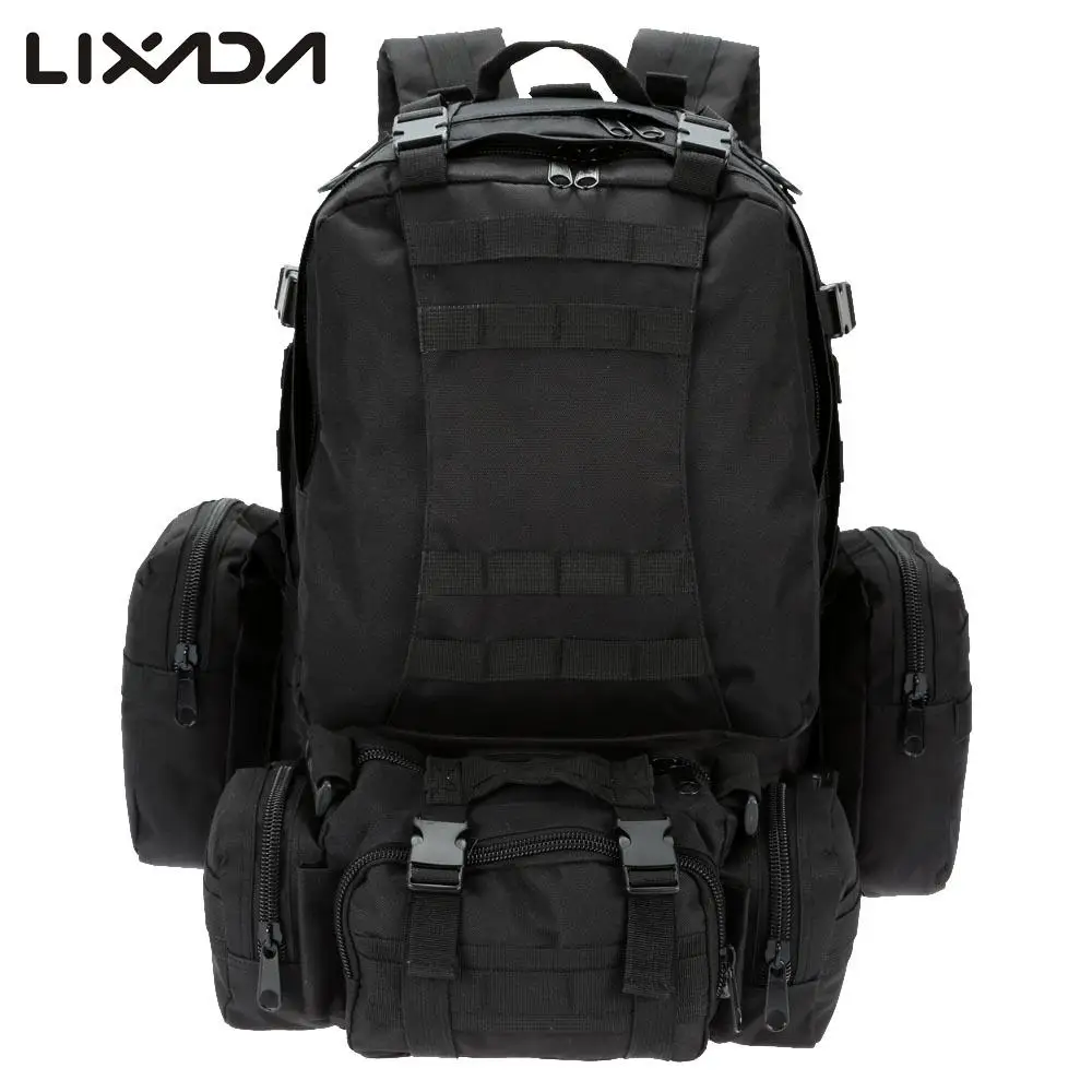 

Lixada 50L Camping Bags Camouflage Outdoor Military Molle Tactical Bag Rucksack Backpacks Vintage Hiking Water Resistant 600D
