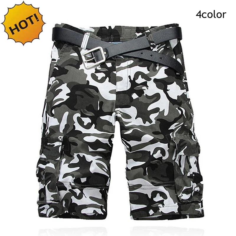 

HOT 2016 Outdoor Camouflage Cargo Shorts Men Summer Baggy Cotton Military Wild Desert Army Straight Short Plus Size 28-40 4color