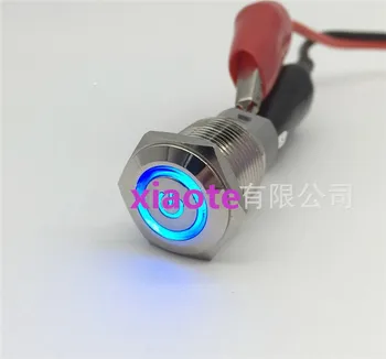 

10pc power Button switch 12V 220V Flat top Self-locking Power symbol Light transmission Button switch light level top waterproof
