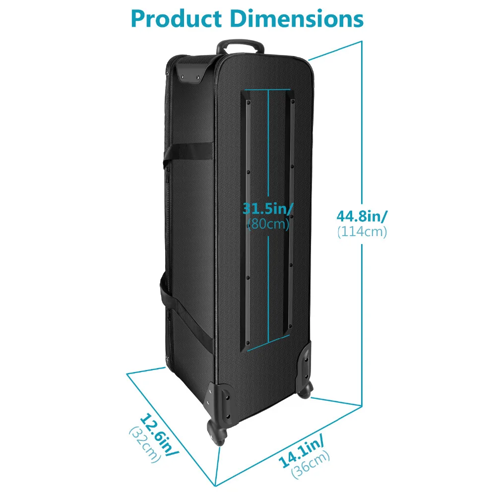 US $145.49 Neewer 44 Inches Rolling Camera Case Anti Shock Detachable Padded Compartment Tripod Case Durable Waterproof For Cameratripod