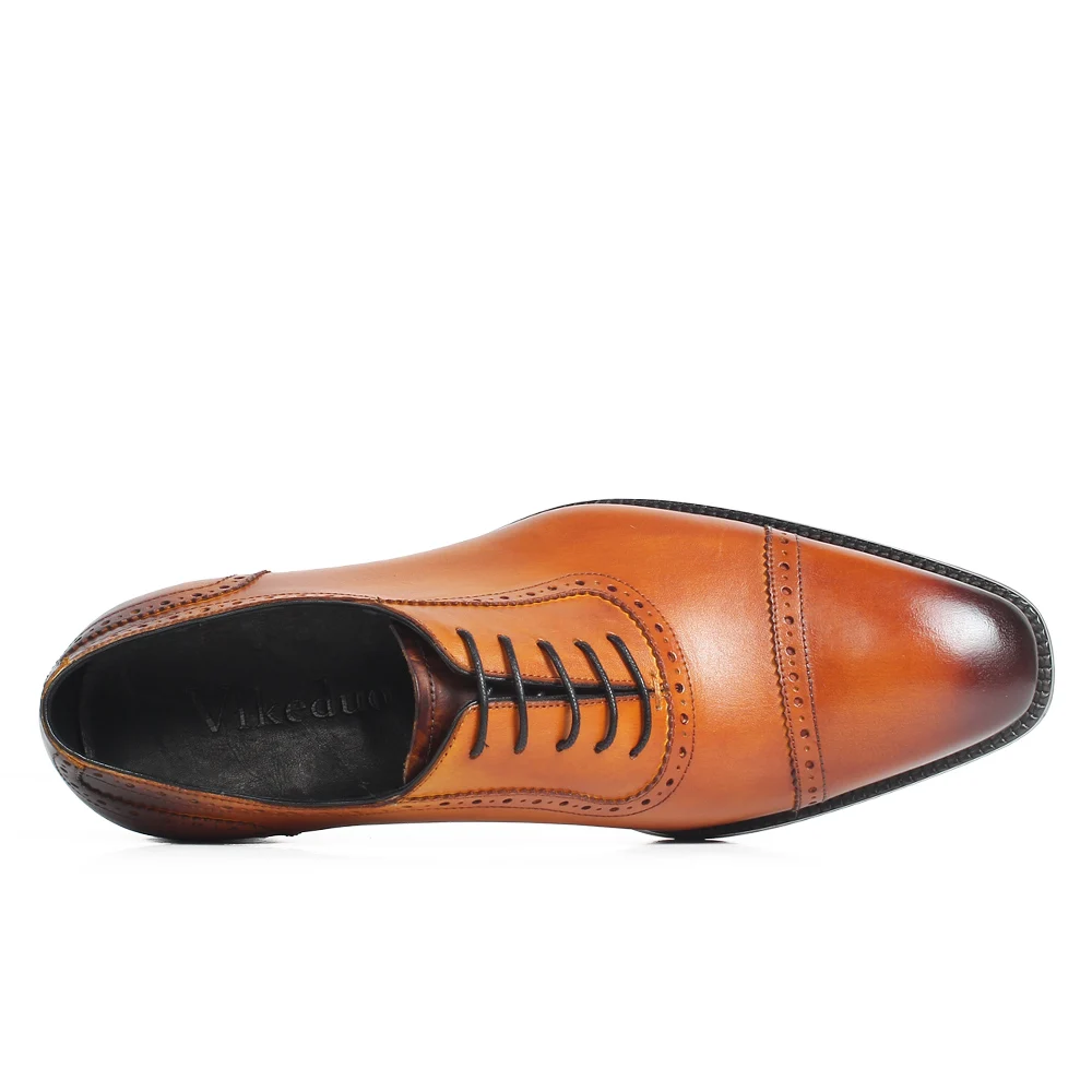 Habillées Vikeduo De Cuir En Vache Grande Brown Chaussures Patine 2019 Zapatos Nouveauté Mariage Richelieu Hommes Oxford Bureau Véritable Taille ZrrF5Yqa